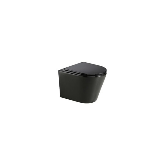 Wellis Clement Black fali Rimless WC csésze, matt fekete 36x51,7x35,7
