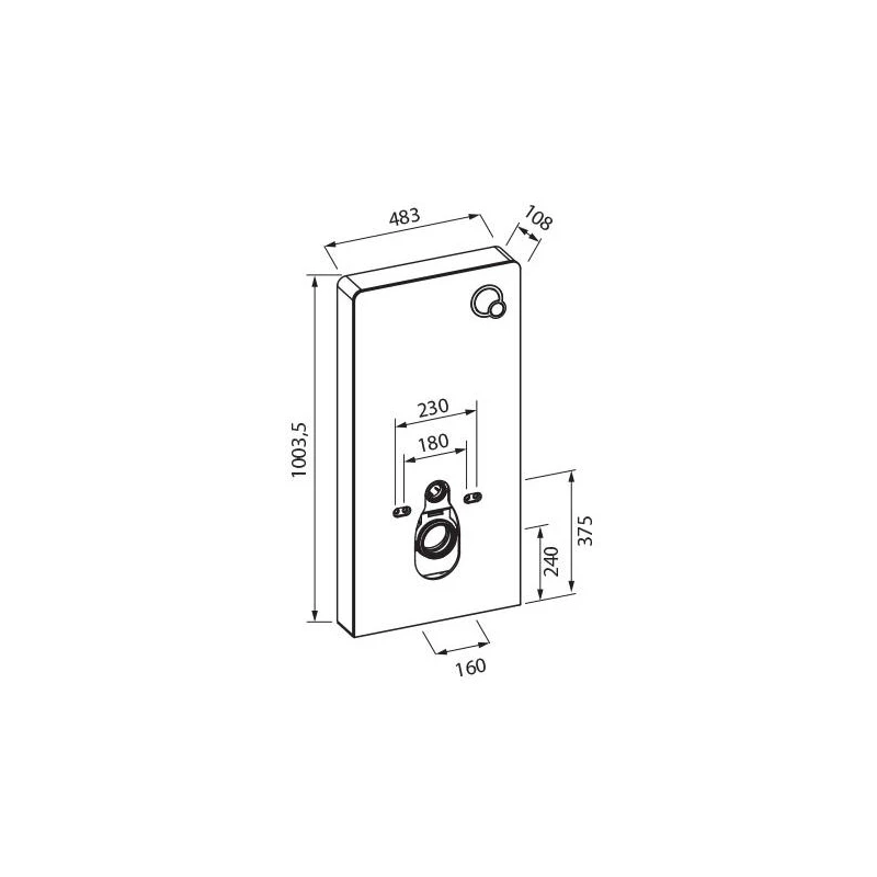 Wellis Corsica szerelőmodul fali WC-hez, 48,3x10,8x100,3 cm