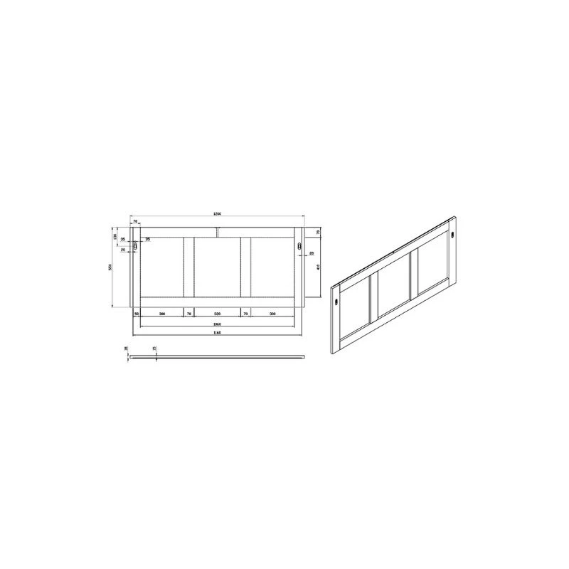 Wellis Elois white 120, fali tükör, 120x55 cm
