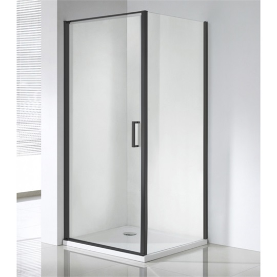 Wellis Quadrum Black 1 nyílóajtós szögletes zuhanykabin, Easy Cleannel, 90*90*190 cm