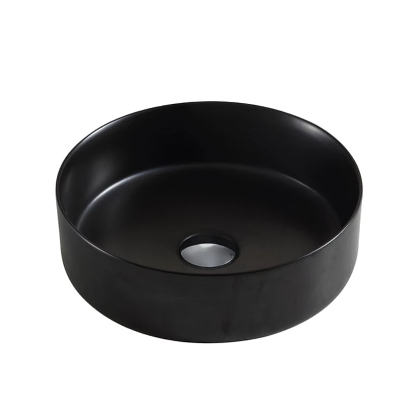 Wellis Rose Black matt fekete pultra ültethető mosdókagyló, kerek
