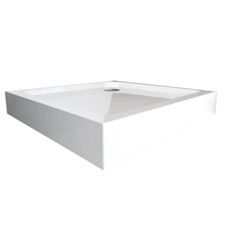 Wellis SMC magasított szögletes önhordó zuhanytálca 900*900*145mm, előlapos kialakítás, krómozott fedeles szifonnal, feh