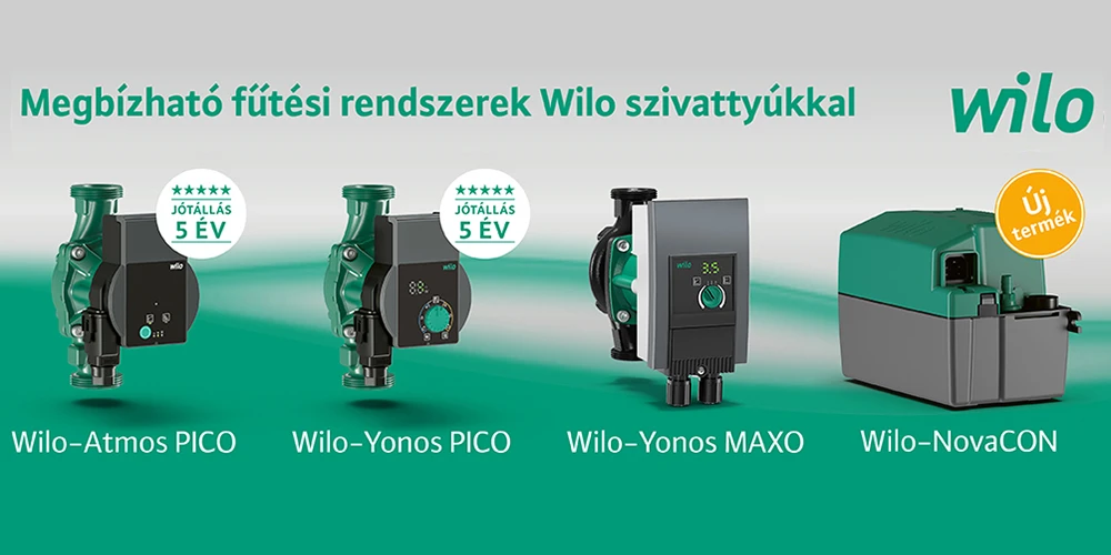 Wilo szivattyúk fűtési és hűtési rendszerekhez