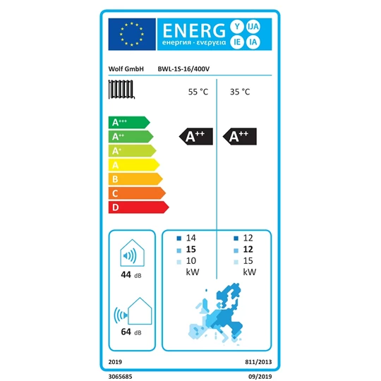 Wolf BWL-1S-16/400V osztott rendszerű split levegő/víz hőszivattyú, fűtőpatronnal