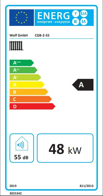 Wolf CGB-2-55 kondenzációs fali fűtő gázkazán energiatakarékos, folyamatos szabályozású szivattyúval 