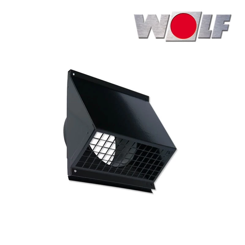 Wolf szellőzés oldalfali rács DN160 fekete