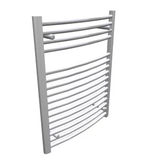 Zehnder Aura Bow törölközőszárító radiátor íves, fehér, 494x1217 mm, 512 W, kötéstáv 444 mm