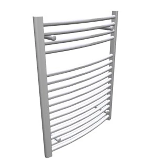 Zehnder Aura Bow törölközőszárító radiátor íves, fehér, 595x775 mm, 418 W, kötéstáv 545 mm
