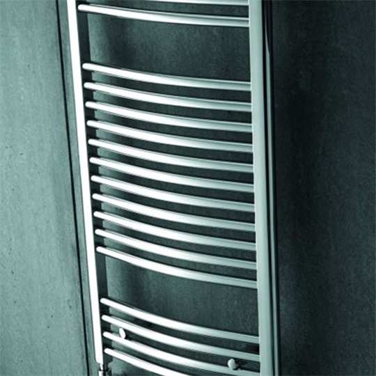 Zehnder Aura Bow törölközőszárító radiátor íves, fehér, 595x1469 mm, 927 W