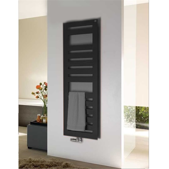 Zehnder Metropolitan Spa törölközőszárító radiátor 1225x500 mm, Traffic Black (RAL9017)