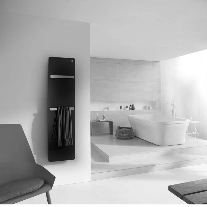 Zehnder Vitalo Bar törölközőszárító radiátor 1250x500 mm, Traffic Black (RAL9017)