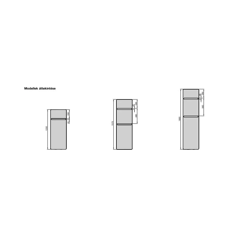 Zehnder Vitalo Bar törölközőszárító radiátor 1250x500 mm, Traffic Black (RAL9017)